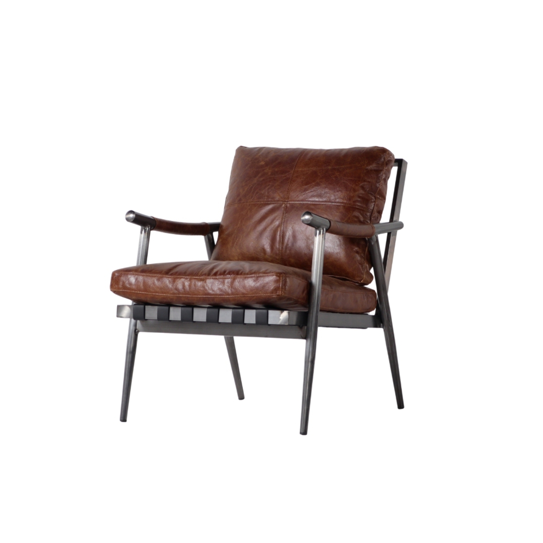 Saddler Leather Club Chair - Vintage Cigar image 1